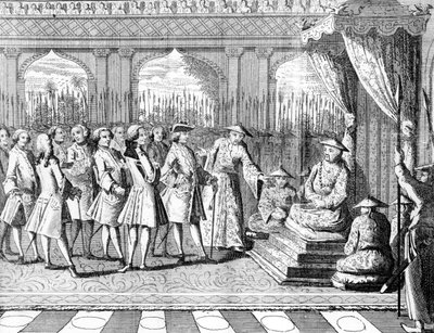 The Viceroy of Canton giving an audience to Commodore Anson from 